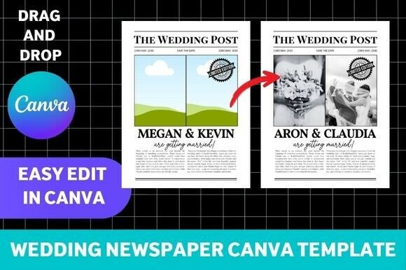 Download Wedding Newspaper Canva Template - Newspaper canva template Collection