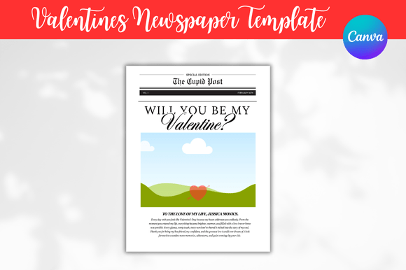 Download Valentines Newspaper Canva Templates - Newspaper canva template Collection