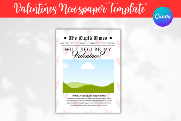 Download Valentines Newspaper Canva Templates - Newspaper canva template Collection