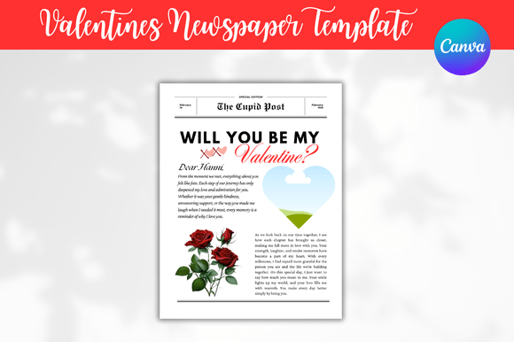 Download Valentines Newspaper Canva Templates - Newspaper canva template Collection