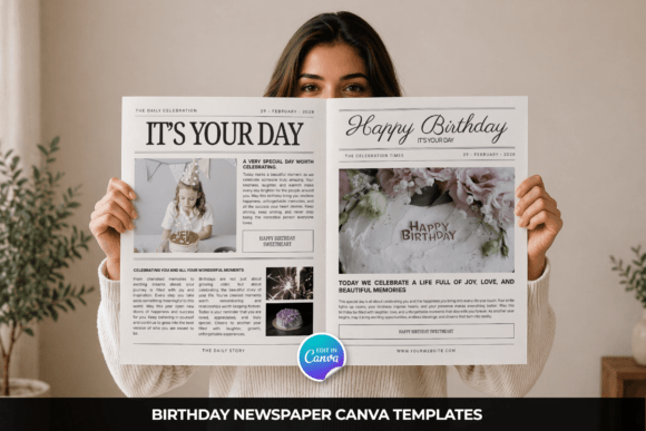 Download Birthday Newspaper Canva Template - Newspaper canva template Collection